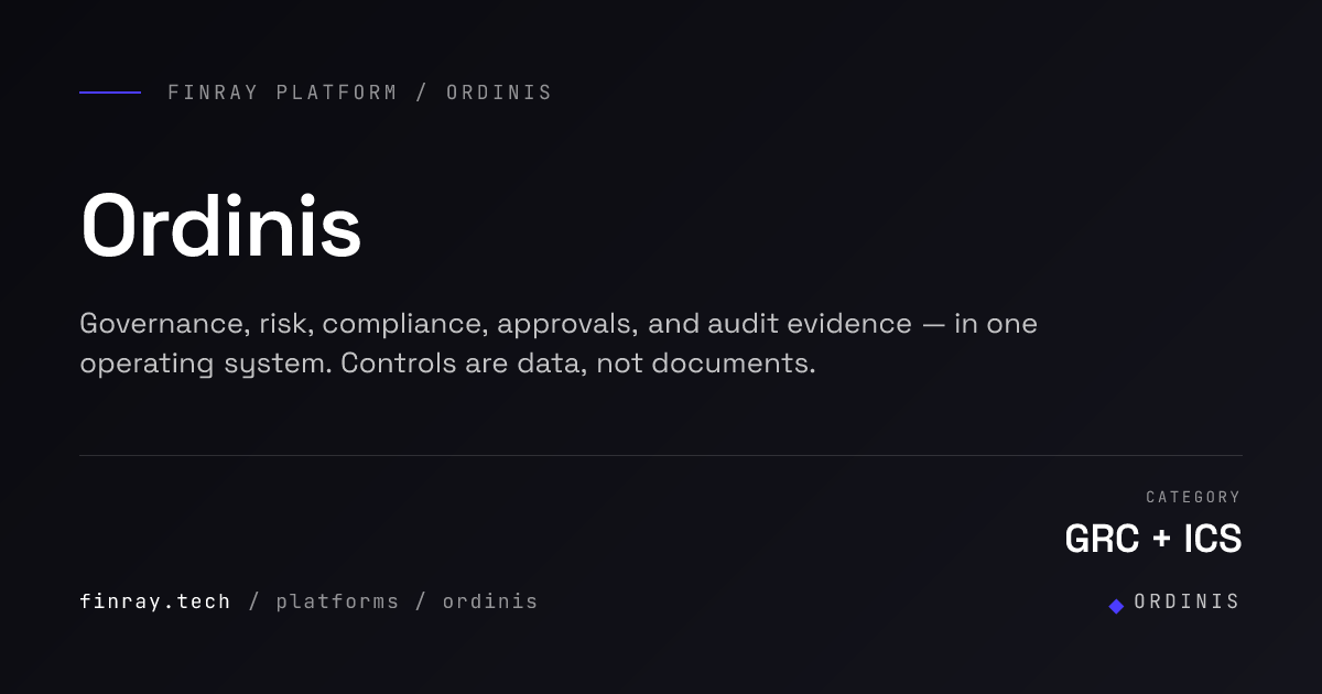 Ordinis — FINMA-aligned GRC & internal control | Finray